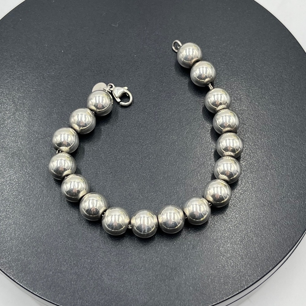 Tiffany & Co. HardWear Collection Polished Sterling Silver Ball Bracelet 7"